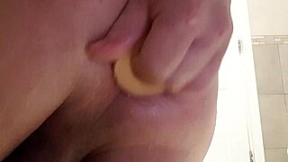 redhead amateur enjoys anal play with happy toy