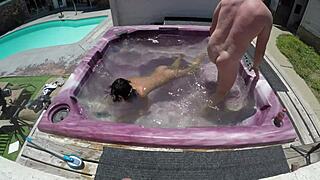 Dayanara Enjoys Hot Tub Pov 4 In Pool Jacuzzi With Shaved Pussy