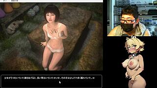 Anime girl loses virginity in game escape play