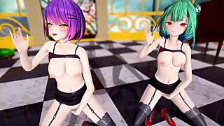 Hololive characters perform Jaipur dance.