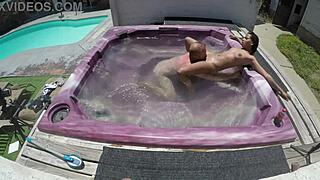 Dayanara Enjoys Hot Tub Pov 4 In Pool Jacuzzi With Shaved Pussy