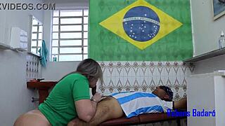 Does the grandma cry on the dick?