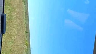 real public red nails handjob in car with cumshot