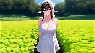 Squirt and cumshot through femdom milk play and hentai roleplay