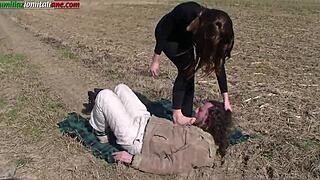 outdoor foot licking session with anna