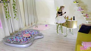 Petite girl in bee costume licks honey and sucks cocks 😍 - Bonnie Dolce trailer.