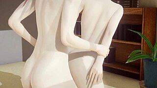 Shoko licks and sucks cock in the library hentai anime game porn