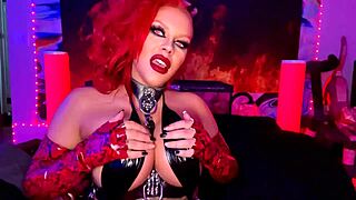 Succubus Ms Red X devours demon semen intensely