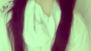 shy brunette touches herself softly