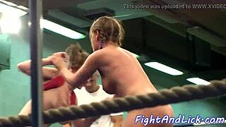 ugh, me and muscular lesbians wrestlin’ in a ring... so intense!