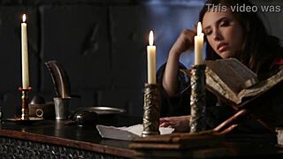 Masturbating solo in medieval fantasy costume 😍