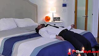 Anna Bell Peaks gets devoured by Count Cockula in steamy lingerie action. Her pierced nipples drive him wild outdoors.