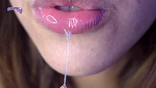 Wow, Check This Long Tongue Spit Licking and Sucking My Fingers!
