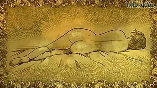 Virgin teen reads naughty book in anime hentai