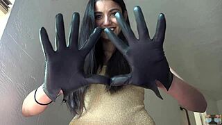 gold leotard solo with old toys and dildo