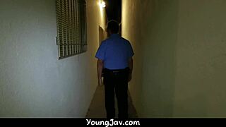 Ninja Babe Ties Security Guard to Chair and Rides Him Hard in Costumes