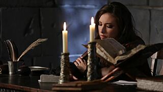 Masturbating solo in medieval fantasy costume 😍