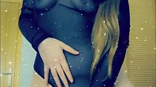 Trying on sexy lingerie