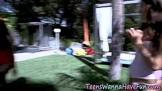 real teen 18+s flaunt big cocks in lingerie stockings group party