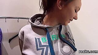 Wow! Flawless Czech teenie teased in supermarket, drilled hard in POV!