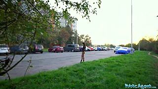 Public agent brunette fucks stranger to pay fine