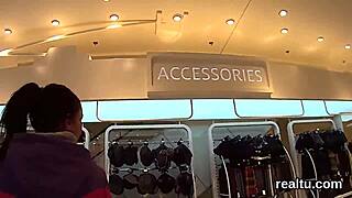 Hot and horny wife caught in supermarket has her clothes torn and then she gets fucked in the most POV