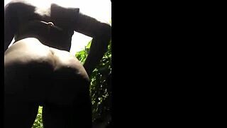 Huge Chubby Black Teen Exposes Naked Curvy Body Publicly