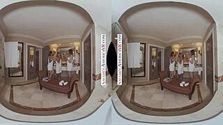 naughty america lauren phillips and natasha starr surprise bride katie morgan with hot stripper 😏