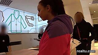 Wow! Flawless Czech teenie teased in supermarket, drilled hard in POV!