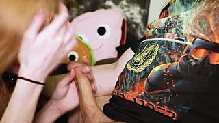 amateur blonde wife roxy gives a wet sloppy blowjob with facial cumshot ending