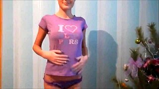 blonde cutie gives amateur handjob and blowjob