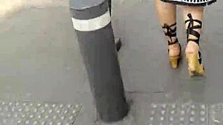 Beautiful girls spied on in voyeur scene.