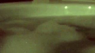 Fatty Strokes In Bubble Bath Pool