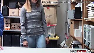 Aubree Ice gets bent over the table at work and gets doggied