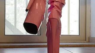 walking tall in pink boots turns into an erotic domination fantasy