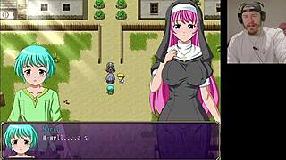 This Nun Exposes Her Tits And Boobs For Money In The Promised Rosary Uncensored Hentai Game.