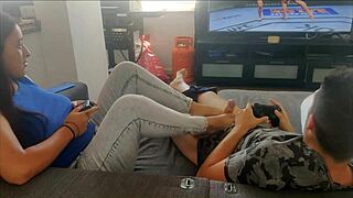 Friends girlfriend rests while cheating