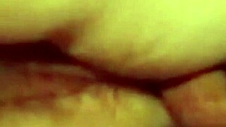 Husband roughly anal fucks his wife raw and creampies her.