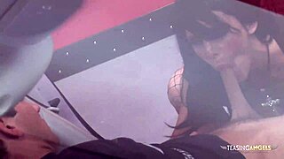 three lucky guys convince two milfs to suck and ride on the sofa