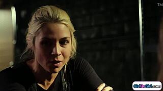 Blonde milf agent inspires and stimulates a brunette latina prostitute to sexual climax
