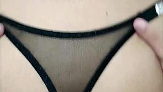 Latina masturbates in lingerie.