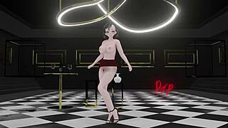 In a dress and physics blender render, some sexy mmdr18 dance
