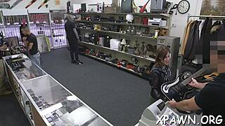 Amazing little 18+ bimbo stars in hardcore shop sex scene reality