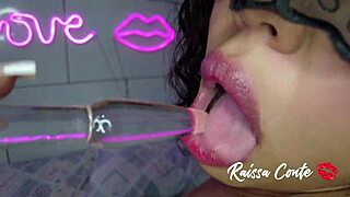 Raissa Conte's oiled big ass in transparent plug scene.