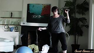 bootylicious stepmom bent over in bedroom