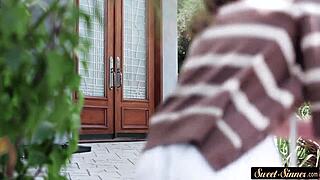 bootylicious stepmom bent over in bedroom