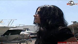 BBC picks up brunette with small tits for street encounter