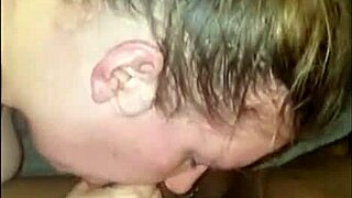 Tattooed ebony stallion sucks chunky blonde milf pussy in cheating pov blowjob