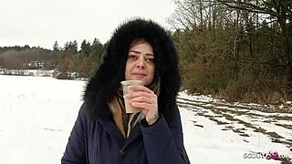 Risky attempt succeeds as german teen 18+ sucks stranger's monster cock and swallows