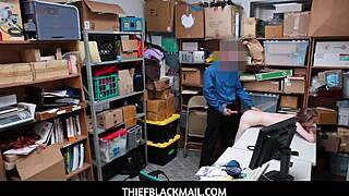 security officer turns scared skinny teen into sex doll at work